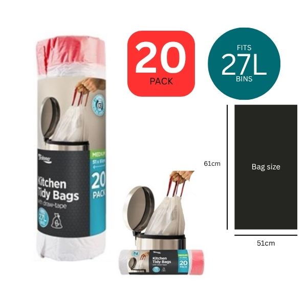 20pce KitchenTidyBagsw/dstring51x61cm27L image 0