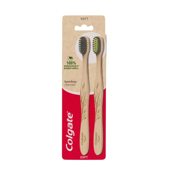 COLGATE PK2 TOOTHBRUSH BAMBOO CHARCOAL SOFT image 0