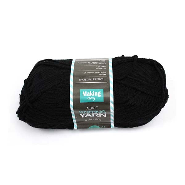 80G Acrylic Yarn(4-ply) – Solid Colour(Black) image 0