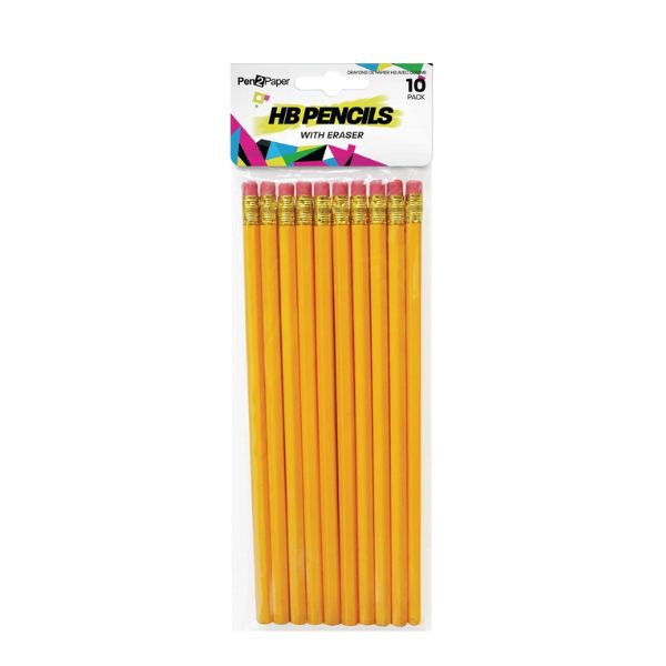 Pencils W/Erasers Hb 10pc image 0