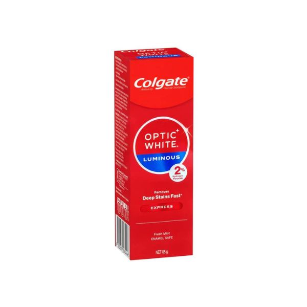 COLGATE 85g TOOTHPASTE OPTIC WHITE LUMINOUS EXPRESS FRESH MINT image 0
