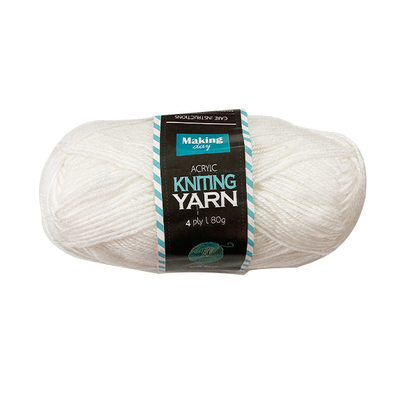 80G Acrylic Yarn(4-ply) - Solid Colour - Off White image 0