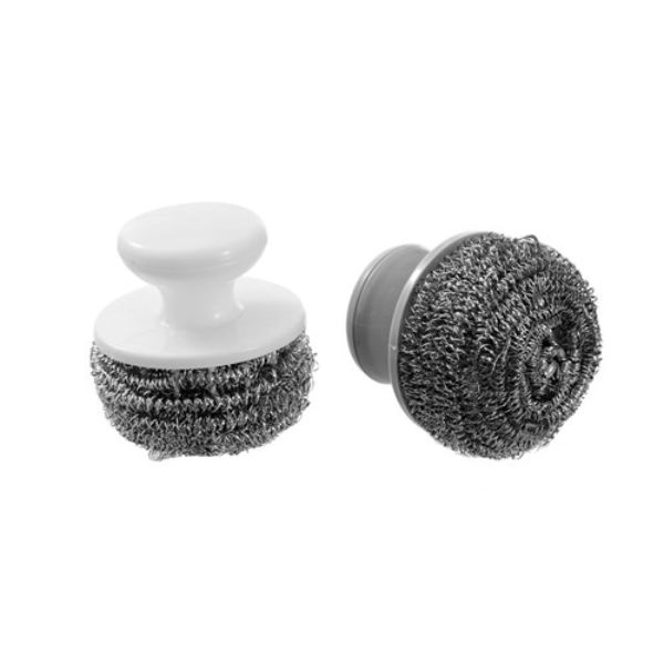 PRIME 2PC STAINLESS STEEL SCOURER WITH HANDLES image 1