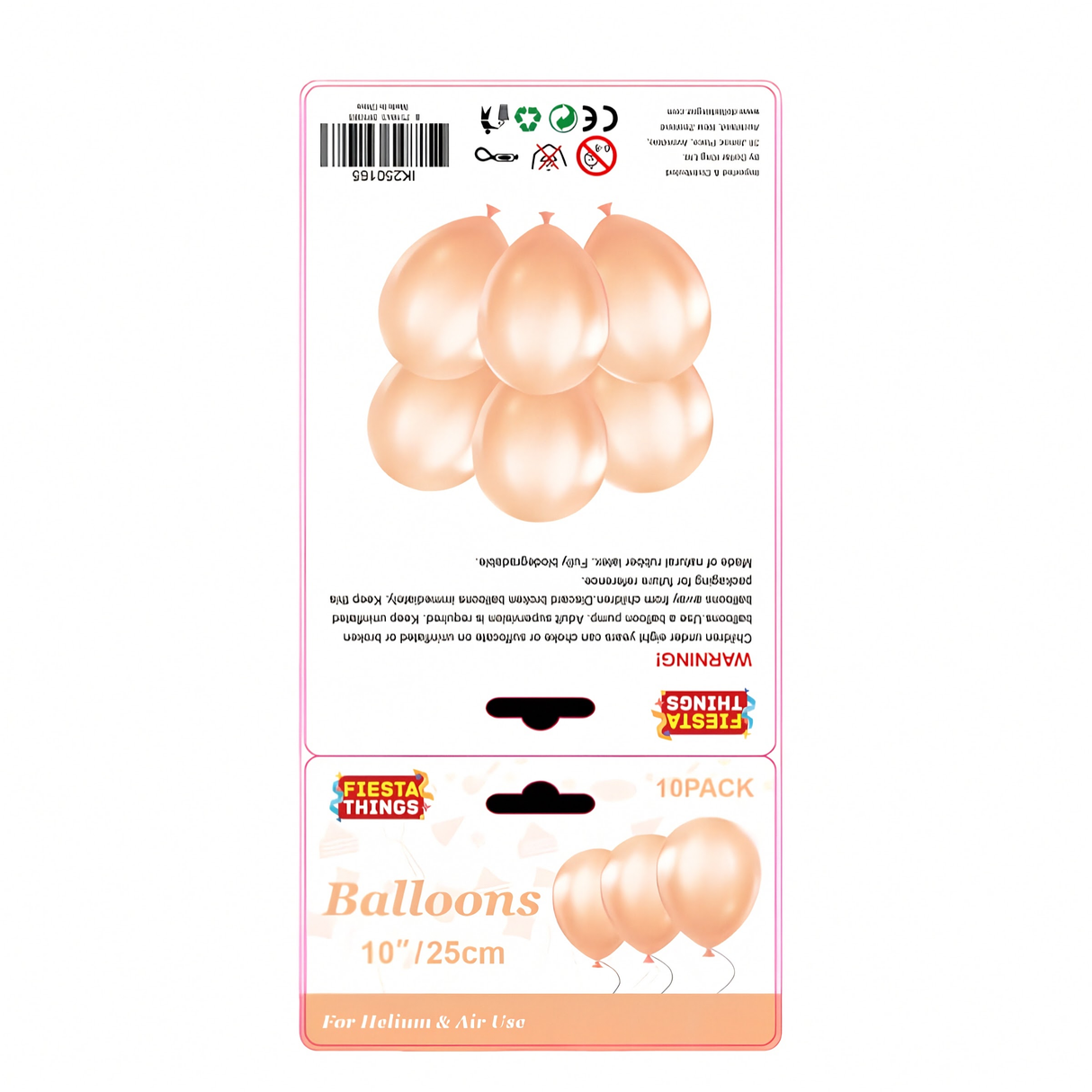 10pc Metallic Balloons 25cm - Champagne Gold