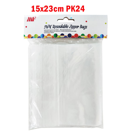 Resealable Zipper Bags 15x23cm PK24 image 0