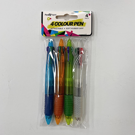 Pens Ball Point 4-Colour 4pk image 0