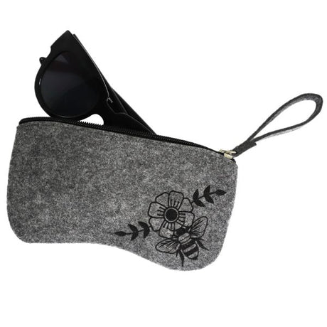 Sunglass Case Felt NZ Honey Bee Grey image 0