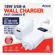 Charger 1-Port USB-A 18W White (Compatible with iP & Android) image 0