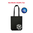 Tote Bag Felt NZ Fantail 38x32 Black image 0