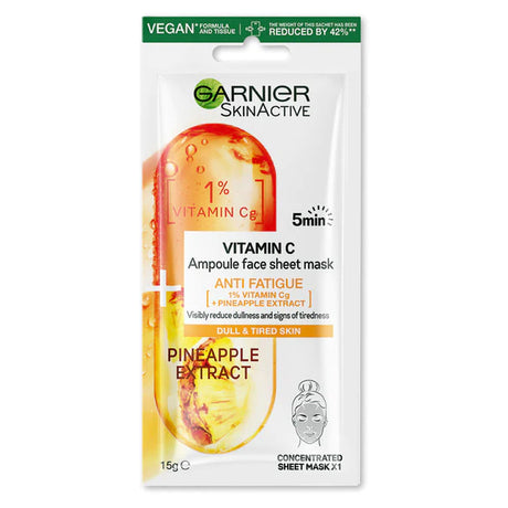 GARNIER 15g SKIN ACTIVE VITAMIN C AMPOULE FACE MASK PINEAPPLE EXTRACT image 0