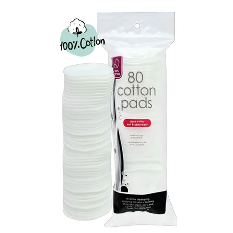 100 percent cotton cosmetic pads 80 pack for makeup removal and skincare