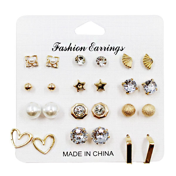 12 pairs assorted fashion earrings jewellery set