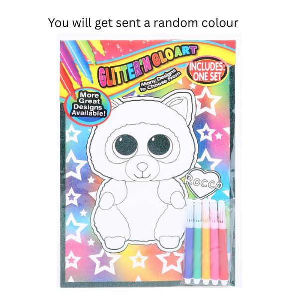 Glitter Colour Art Set with 4 Markers 4 Assorted Designs image 4
