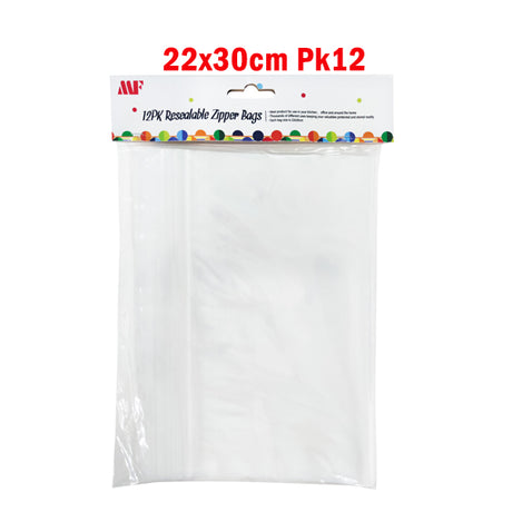 Resealable Zipper Bags 22x30cm Pk12 image 0
