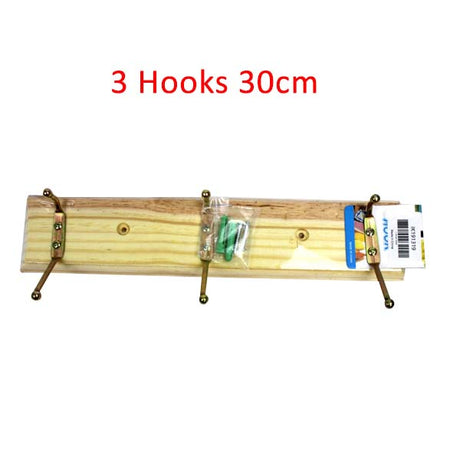 Wooden Clothes Rack 3 Hooks 30cm image 0