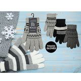 1Pair Men Striped KnittedTouchGloves