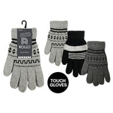 1Pair Men Striped KnittedTouchGloves