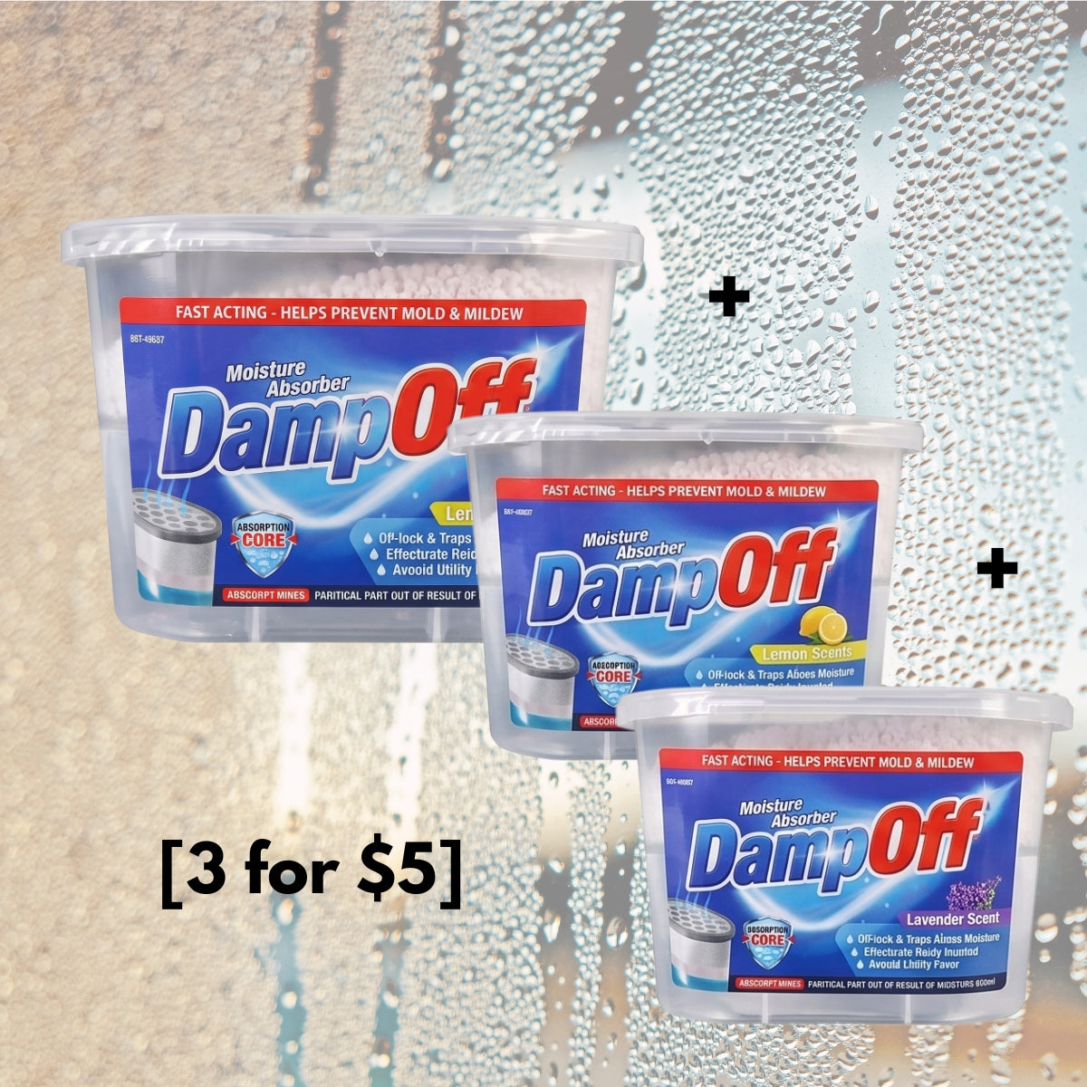 [3 for $5]3Pce Scented Dehumidifier 230g/500ml
