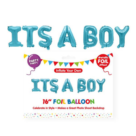 Balloon It's A Boy Foil Baby Blue 40cm image 0