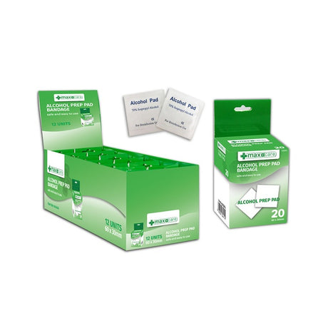 Maxcare Alcohol Prep Pads 60x30 x 20's image 0