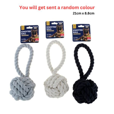 Rope Tug Toy with Ball Large 21cm x 8.8cm Assorted Colours image 0