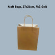 Kraft bags, 27x21cm, Pk3, Gold image 0