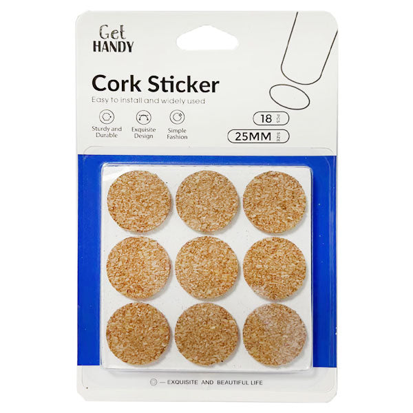 Cork Sticker 18pc Round Small(25mm) image 0