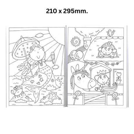 Activity & Colouring Book Mermaid & Unicorn 56pgs image 1