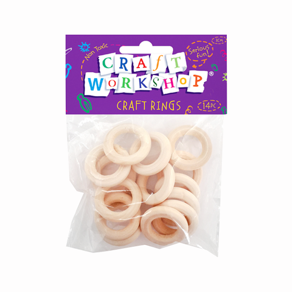 Craft Natural Rings 3cm 14pc image 0