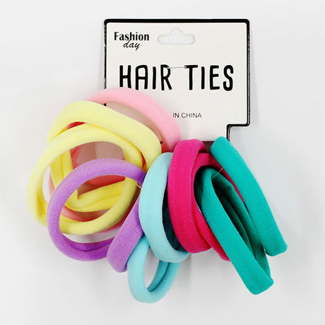 Hair Ties 6.5cm 12pc - Colourful image 0