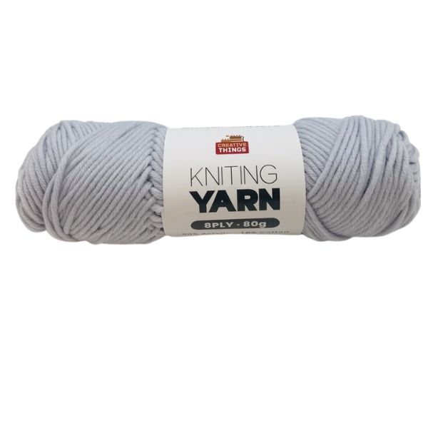 8PLY KNITTING YARN - 80G(LIGHT GREY) image 0