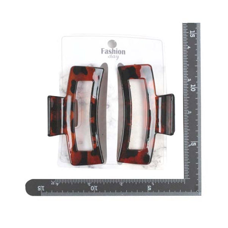Hair Clip Large 2PC-Brown image 0