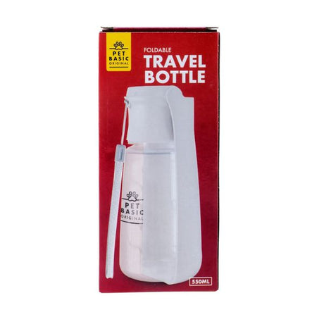 Pet Travel Water Bottle with Strap Leak Proof Design White 550ml image 0