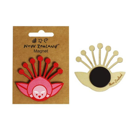 Magnet Wooden NZ Fantail Pohutukawa 61mm image 0