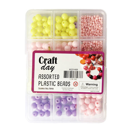 Beads Mixed in container -  Ball & Pastel Beads image 0