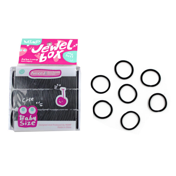 Baby Size Hair Bands - 120pc Black image 0
