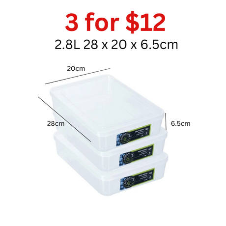 [3 for $12] KEEP FRESH FOOD CONTAINERS 2.8LITRE image 0
