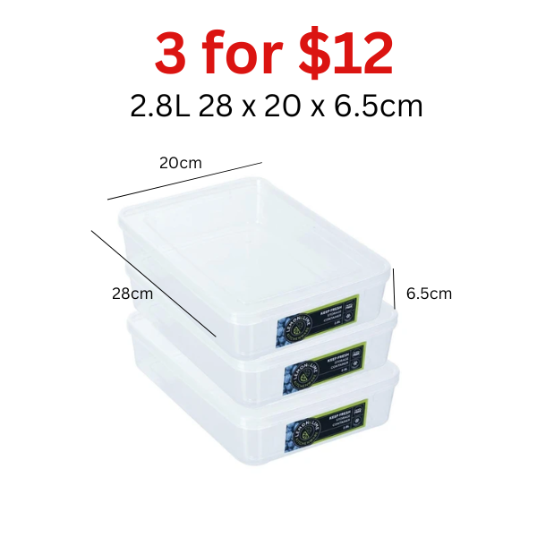 [3 for $12] KEEP FRESH FOOD CONTAINERS 2.8LITRE image 0