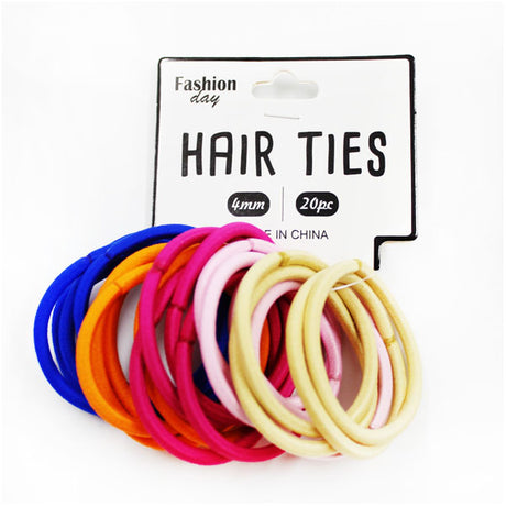 Hair Ties 4mm 20pc - Colour Mix image 0