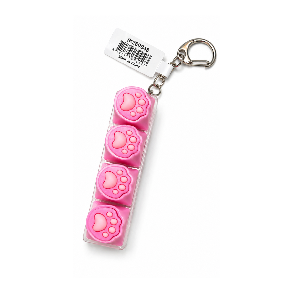 4 Keycap Fidget Keychain with LED Lit - Cat Paw