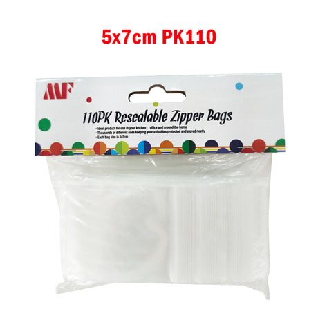 Resealable Zipper Bags 5x7cm PK110 image 0