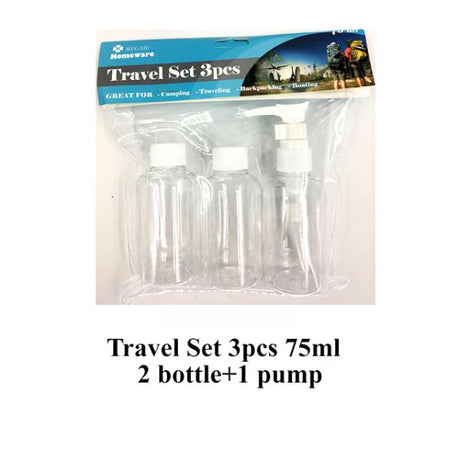 Travel Set 3pcs x 75ml 2 twist open + 1 pump image 0