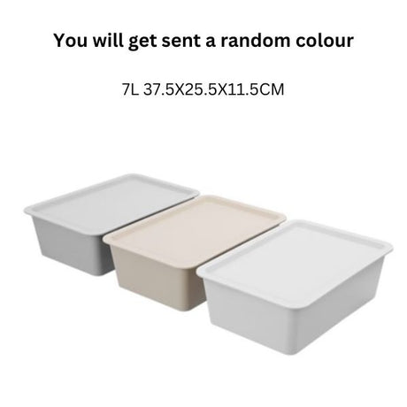 TIDY STORAGE BOX LIDDED 7L 37.5X25.5X11.5CM 3 ASSTD image 0
