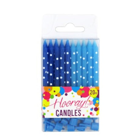 Candles w/holders 20pc Blue w/spot image 0