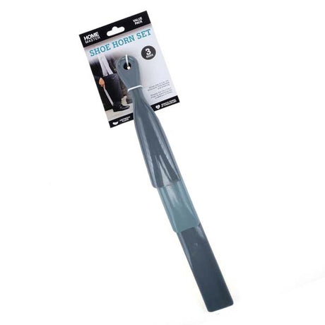 Shoe Horn 3 Assorted Sizes 18cm 25cm & 38cm Grey image 0