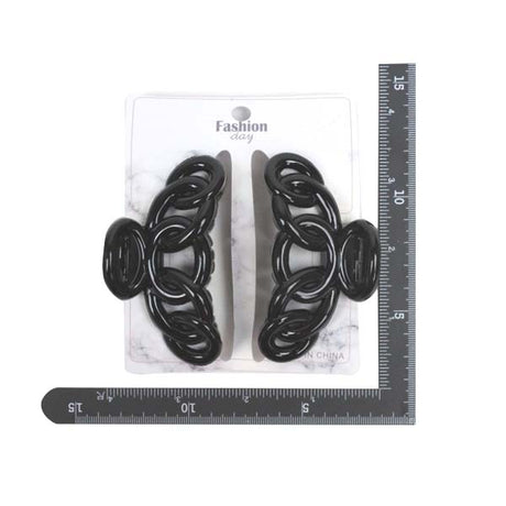Hair Clip Large 2PC - Type C Black image 0