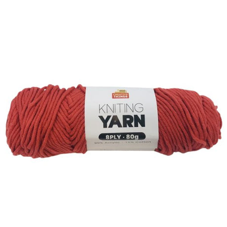 8PLY KNITTING YARN - 80G(RED) image 0
