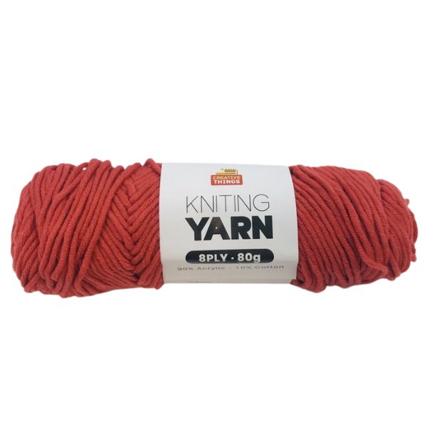 8PLY KNITTING YARN - 80G(RED) image 0