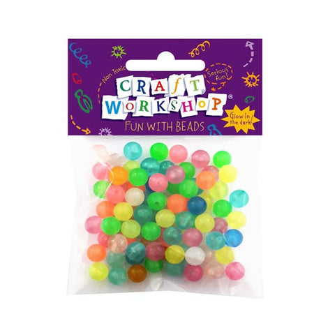 Craft Beads Glow Colours 8mm 80pc image 0