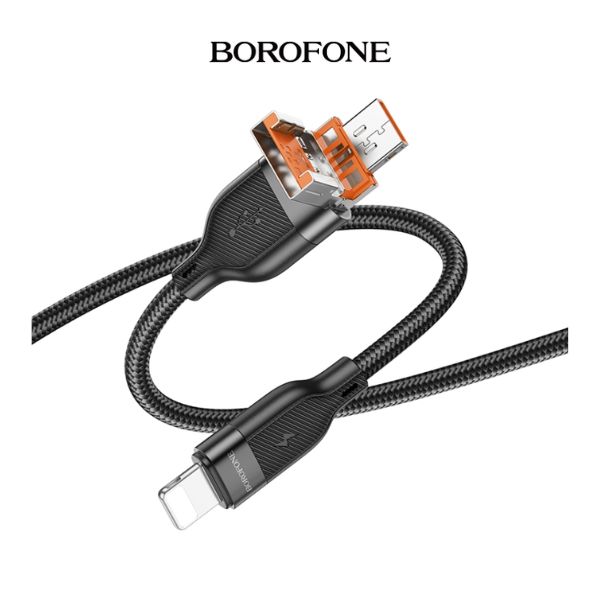 Happy 2-in-1 charging data cable USB/Type-C to iP image 1